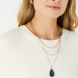 Accessorize London Women's Blue harvest layered gem necklace
