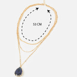 Accessorize London Women's Blue harvest layered gem necklace