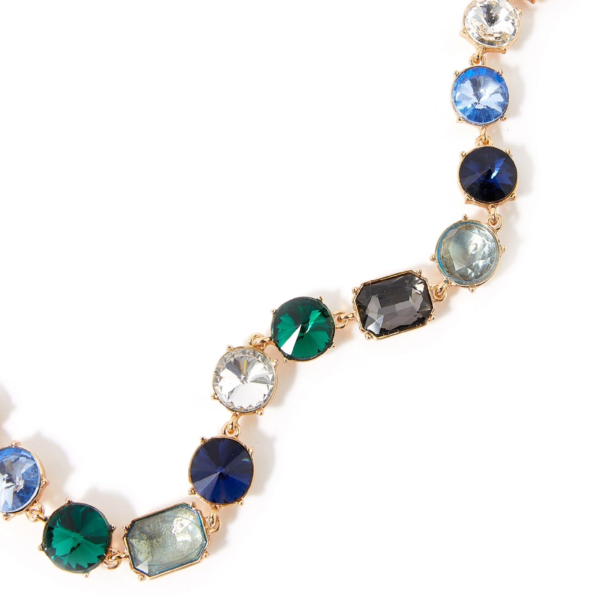 Accessorize London Women's Blue Harvest Mixed Shapes Crystal Collar Necklace