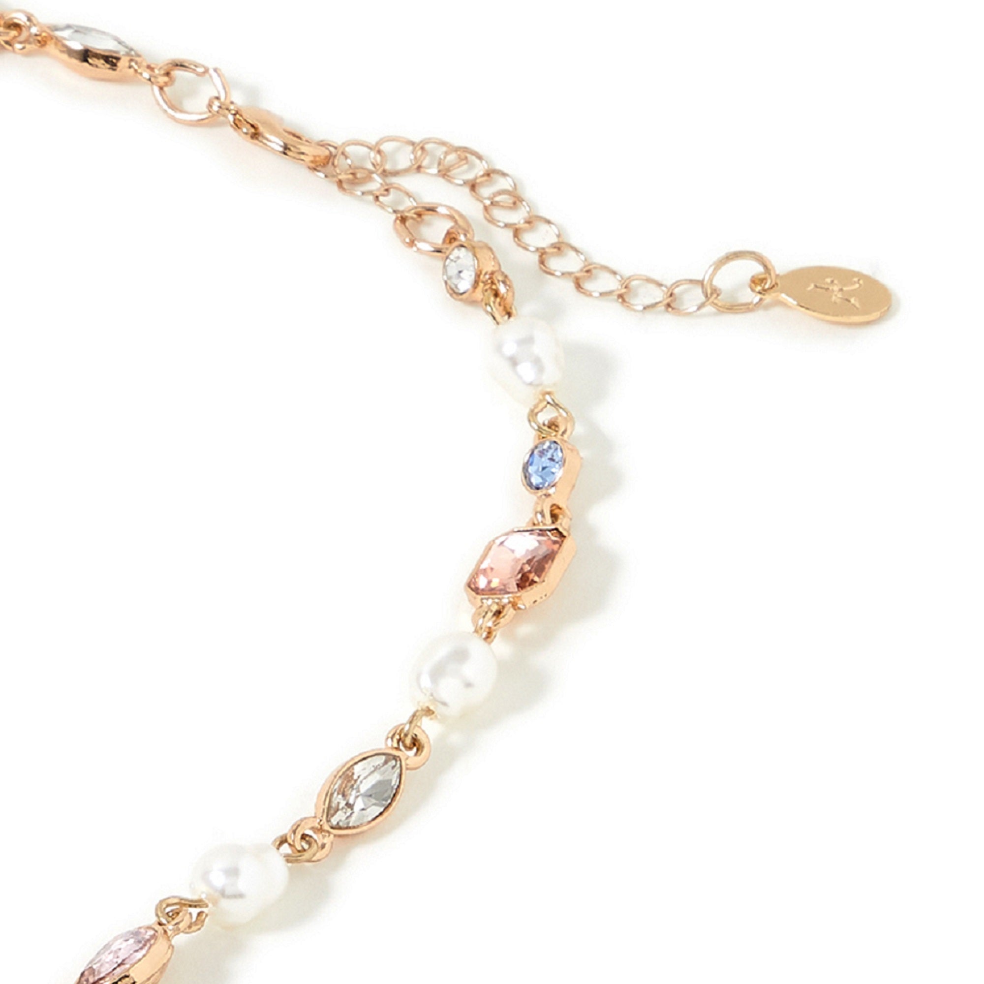 Accessorize London Women's Pastel Pop Crystal & Pearl Small Collar Necklace