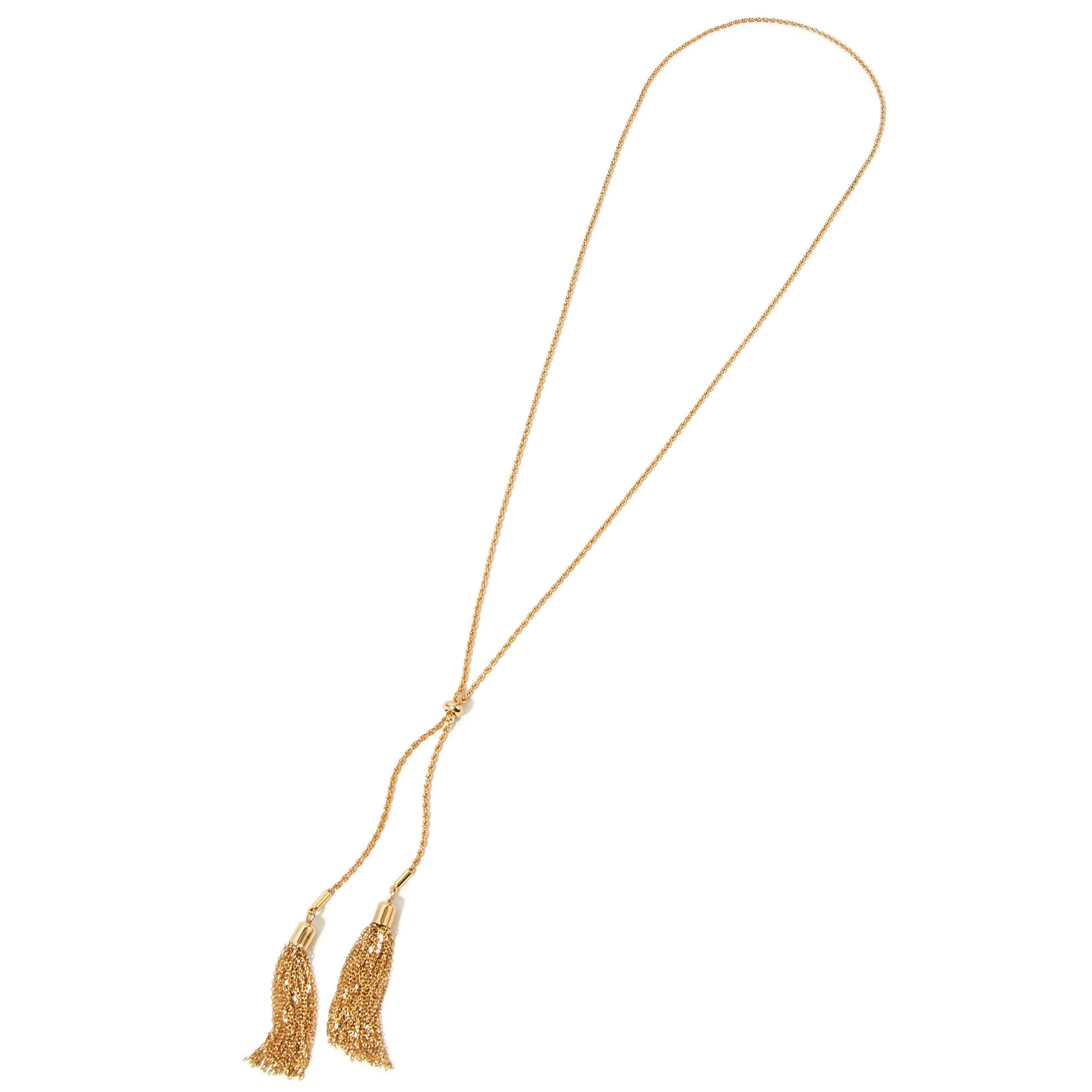 Accessorize London Women's Gold Blue Harvest Long Tassel Necklace