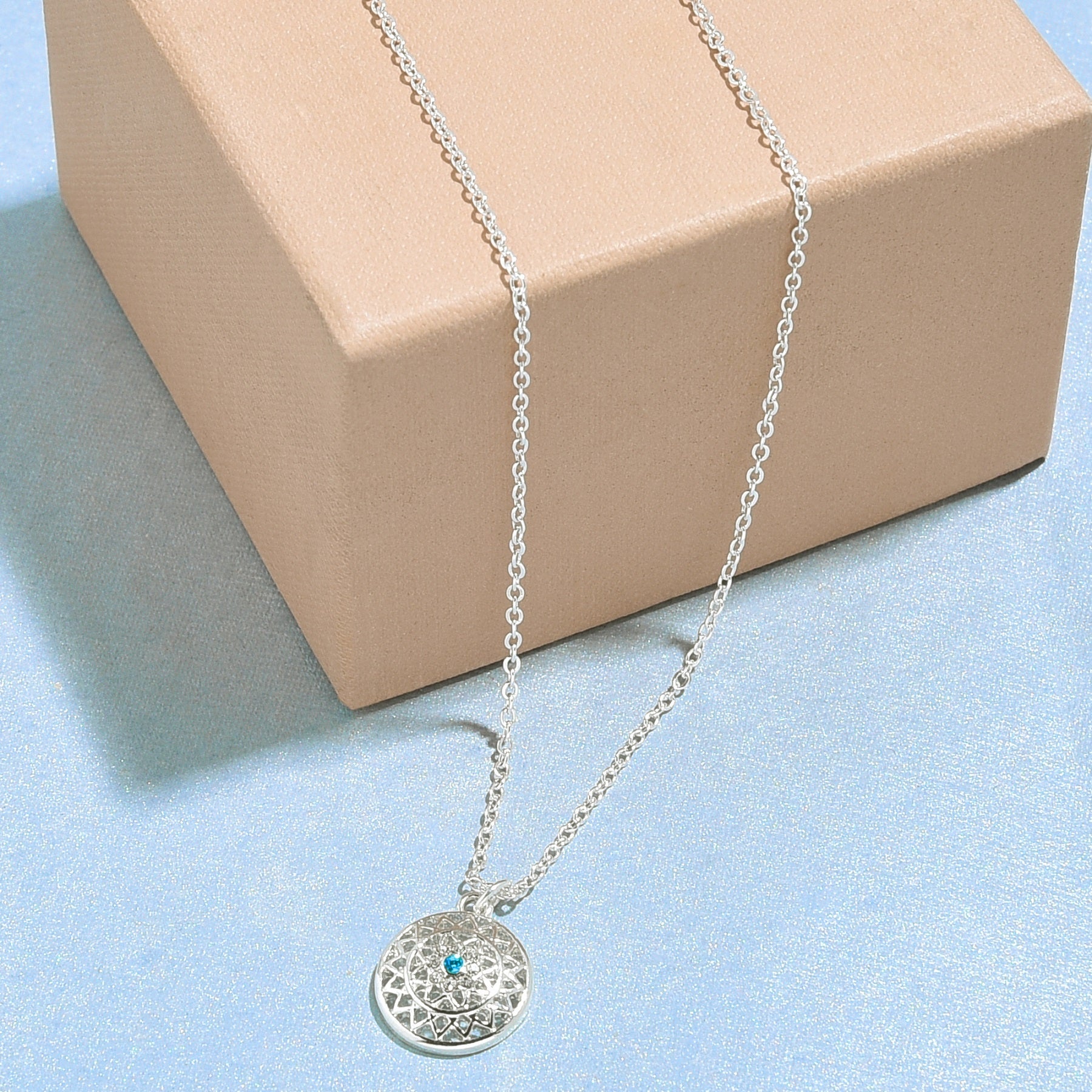 Accessorize London Women's Silver Filigree Turq Stone Pendant Necklace