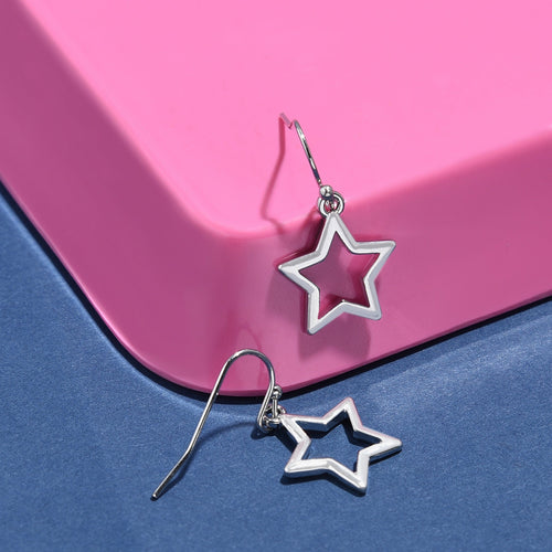 Accessorize London Women's Silver Star Short Drop Earring