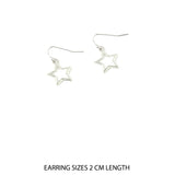 Accessorize London Women's Silver Star Short Drop Earring