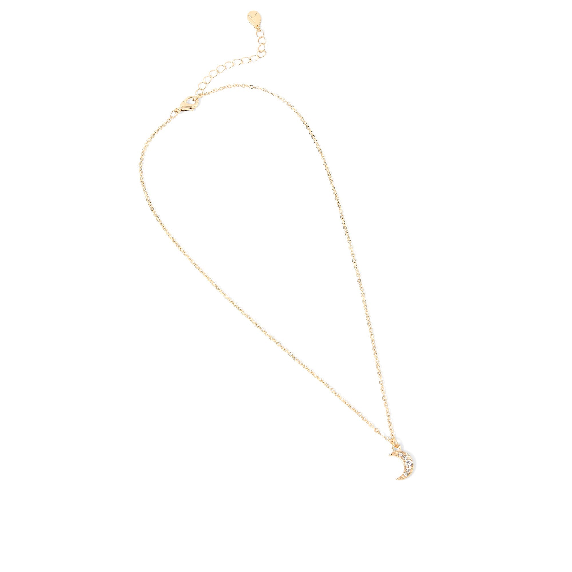Accessorize London Women's Gold Crystal Moon Necklace