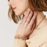 Accessorize London Women's Pack Of 9 Gold Stretch Bracelets