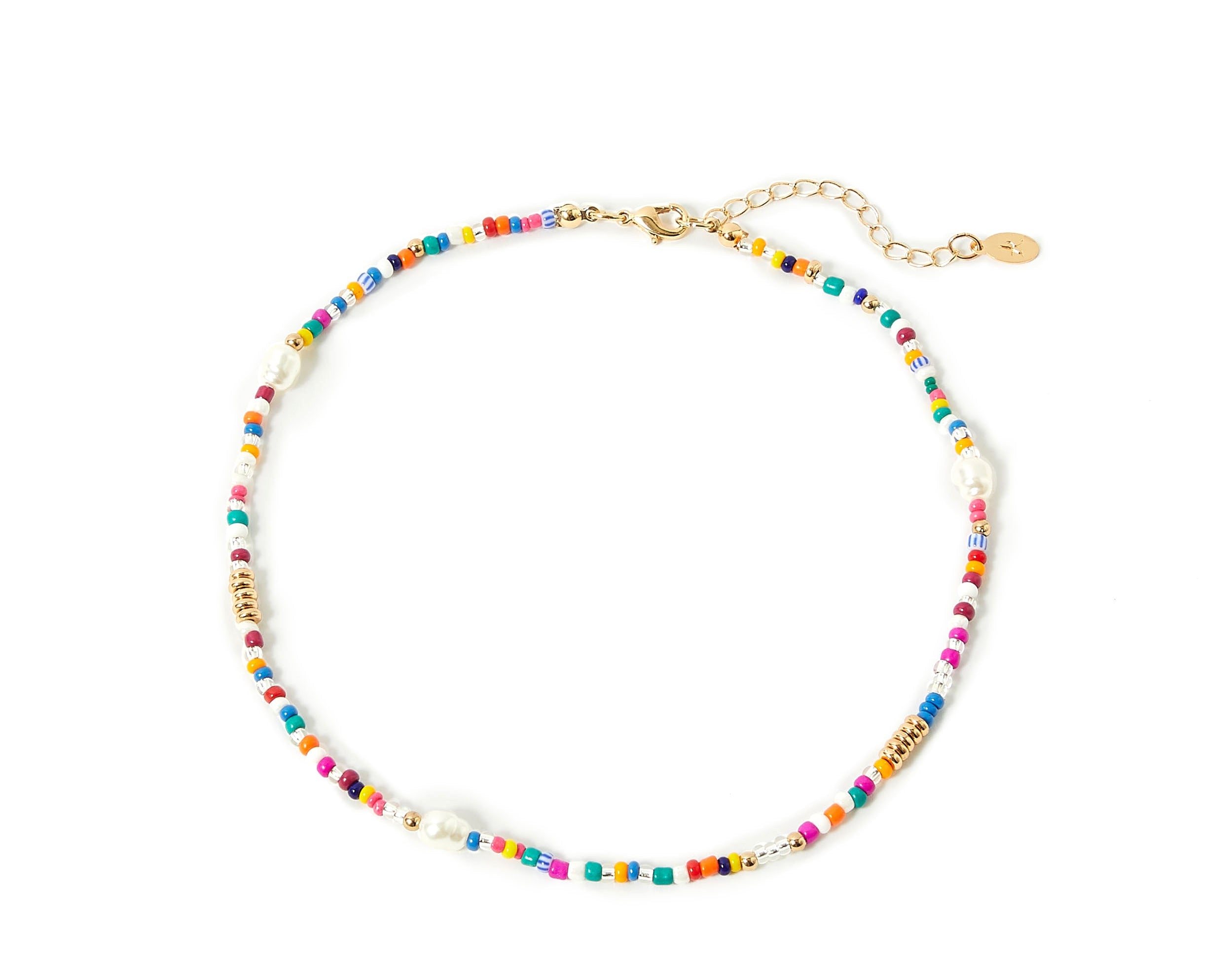 Accessorize London Women's Eye Candy Mini Beads & Pearl Round Neckace