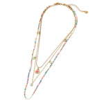 Accessorize London Women'S Seascape Set Of 3 Seedbead And Charms Layered Necklace