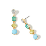 Accessorize London Women'S Blue & Green Eclectic Stones Long Drop Earring