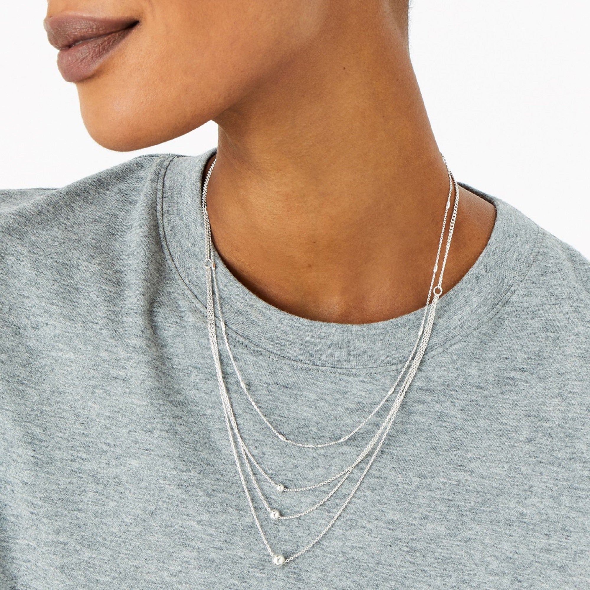 925 Pure Sterling Silver Slub Chain Necklace For Women