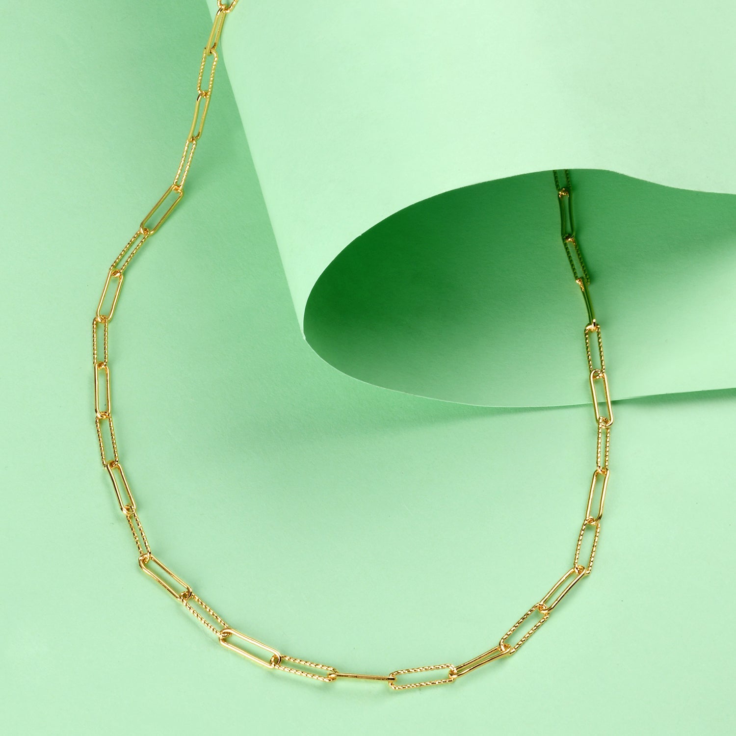 Real Gold Plated Fancy Paperclip Chain Necklace For Women By Accessorize London