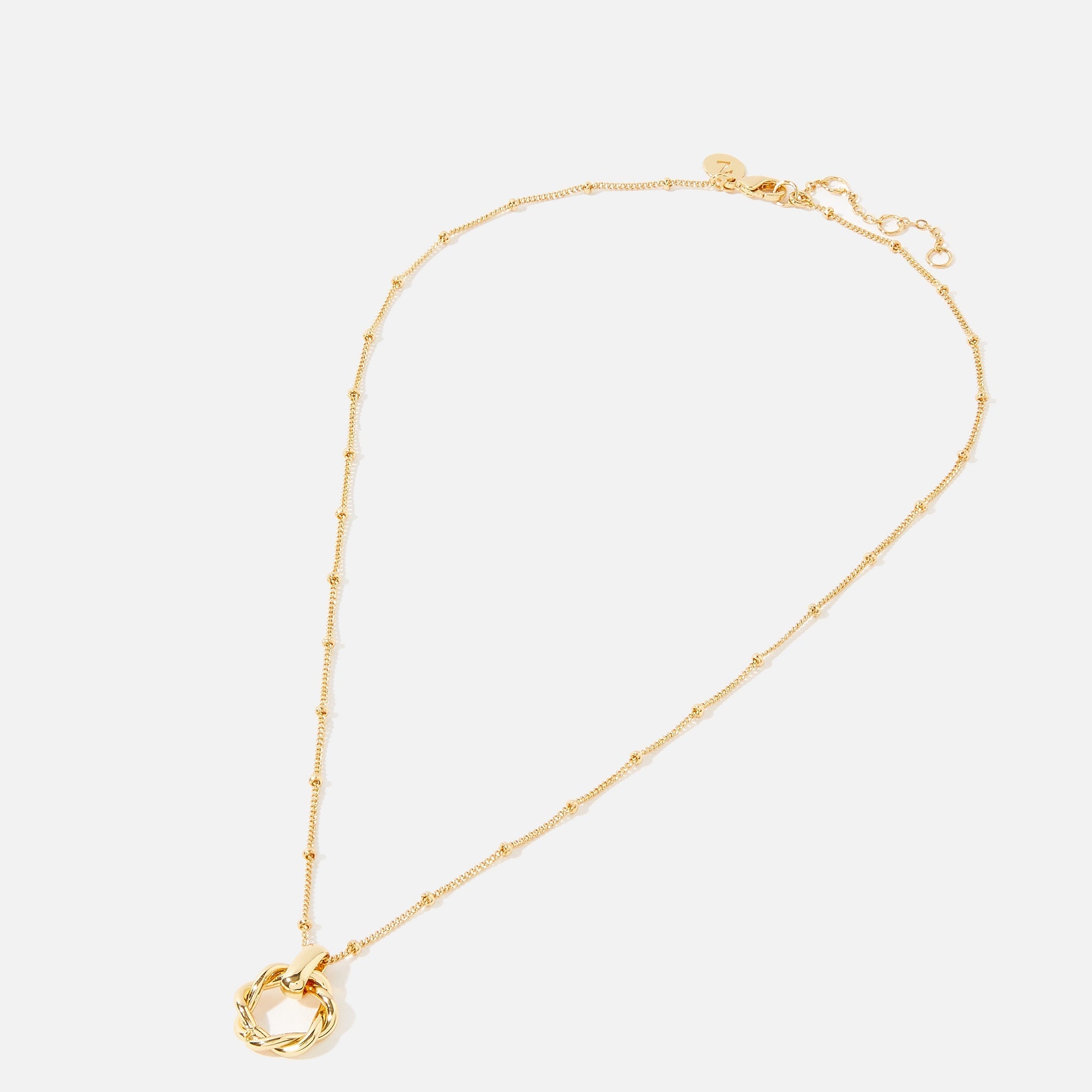 Real Gold Plated Twisted Ring Necklace For Women By Accessorize London