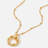 Real Gold Plated Twisted Ring Necklace For Women By Accessorize London
