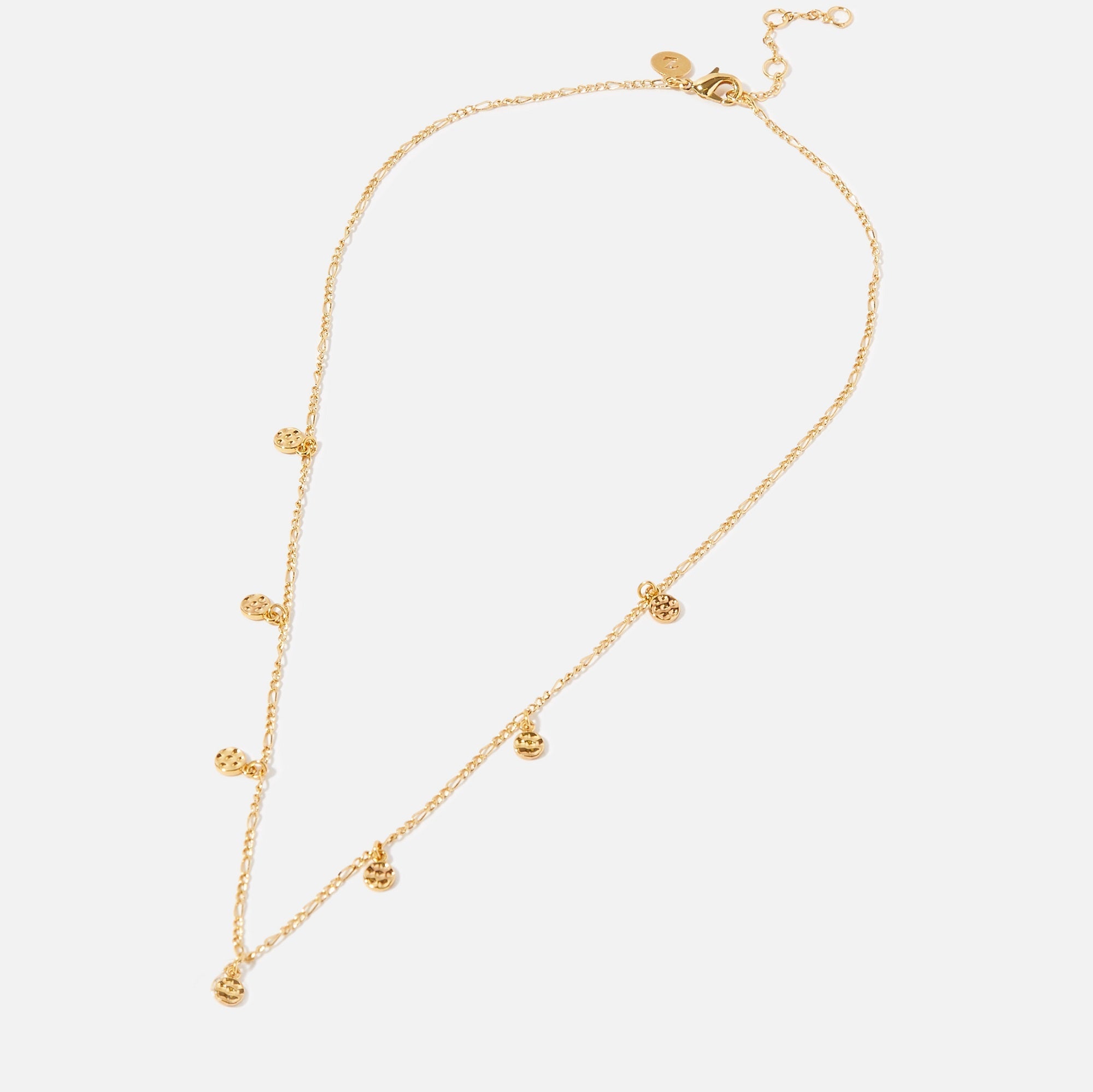 Real Gold Plated Disc Station Necklace For Women By Accessorize London