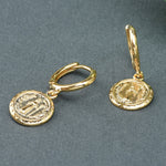Real Gold Plated Heirloom Coin Hoops Earring For Women By Accessorize London