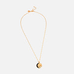 Real Gold Plated Heirloom Moon Disc Pendant Necklace For Women By Accessorize London