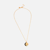 Real Gold Plated Heirloom Moon Disc Pendant Necklace For Women By Accessorize London