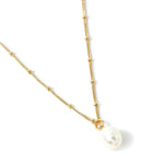 Real Gold Plated Simple Pearl Pendant Necklace For Women By Accessorize London