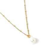 Real Gold Plated Simple Pearl Pendant Necklace For Women By Accessorize London