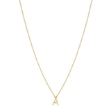 Real Gold Plated Gold Z Linked Initial "A" Pendant Necklace