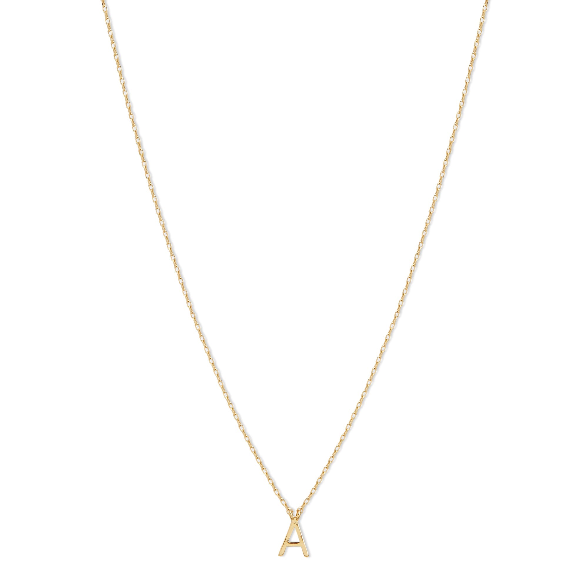 Real Gold Plated Gold Z Linked Initial "A" Pendant Necklace