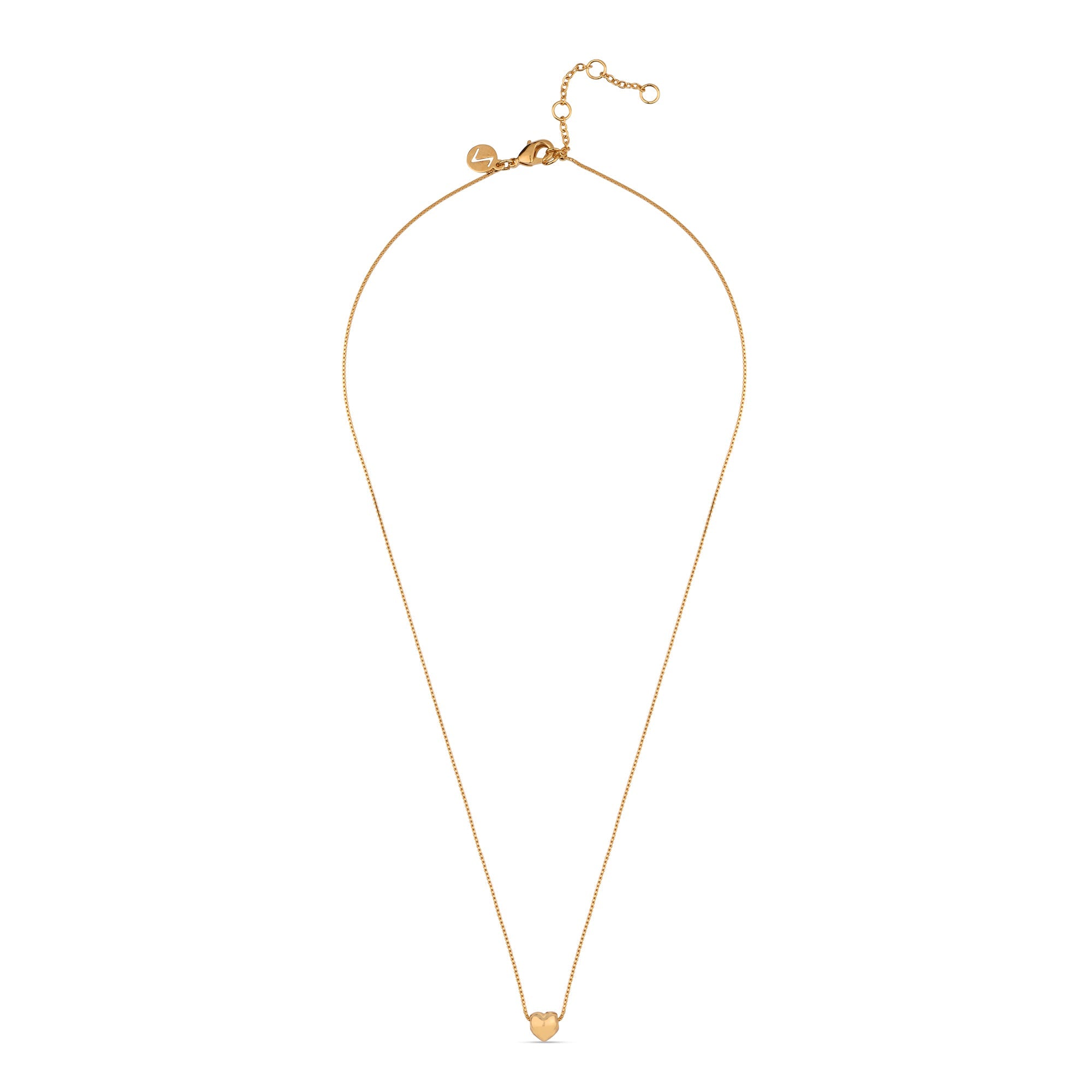 Real Gold Plated Z Mini Puff Heart Necklace For Women By Accessorize London