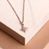 Real Gold Plated Rose gold Sparkle Star Pendant Necklace For Women By Accessorize London