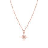 Real Gold Plated Rose gold Sparkle Star Pendant Necklace For Women By Accessorize London