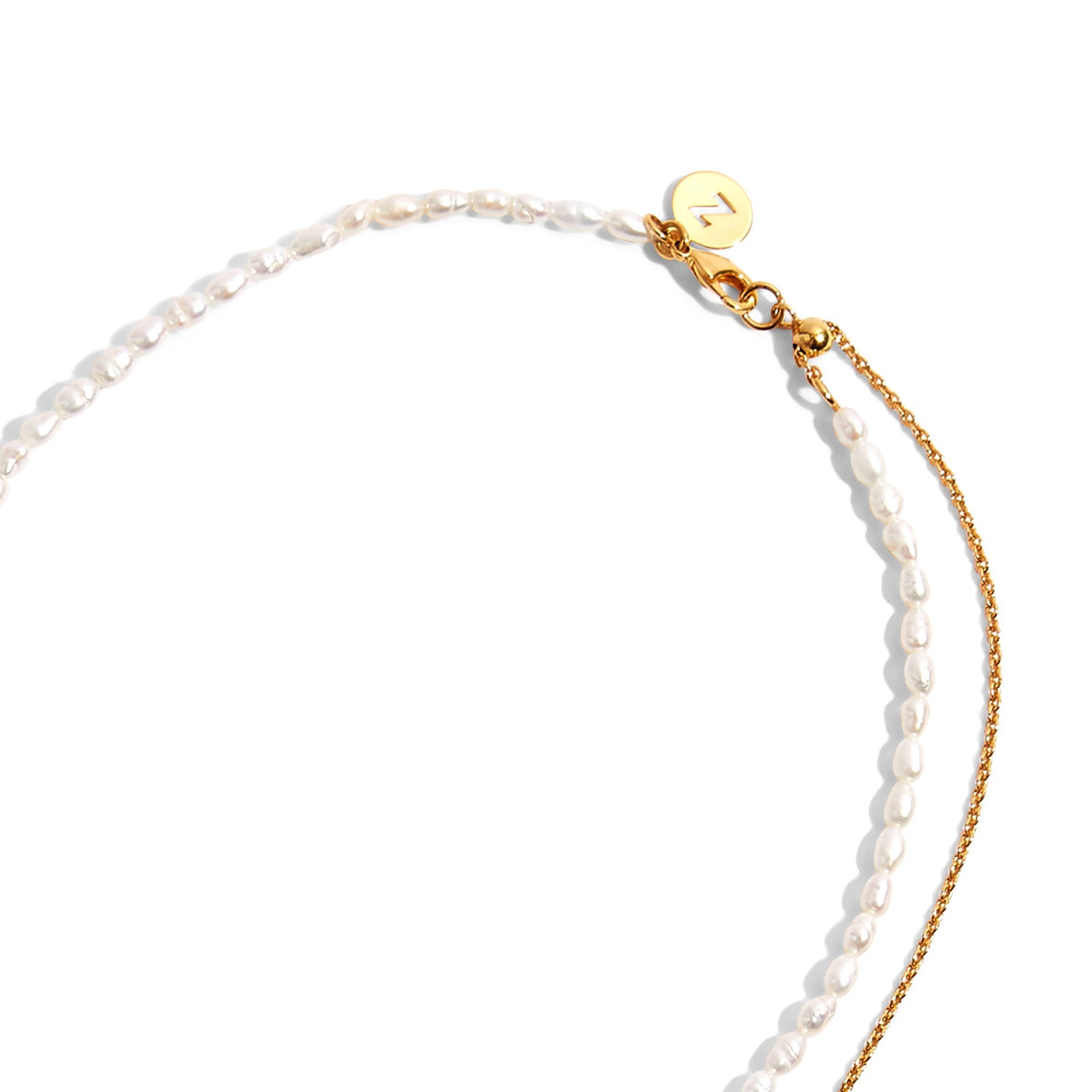 Real Gold Plated Z Seed Pearl Necklace For Women By Accessorize London