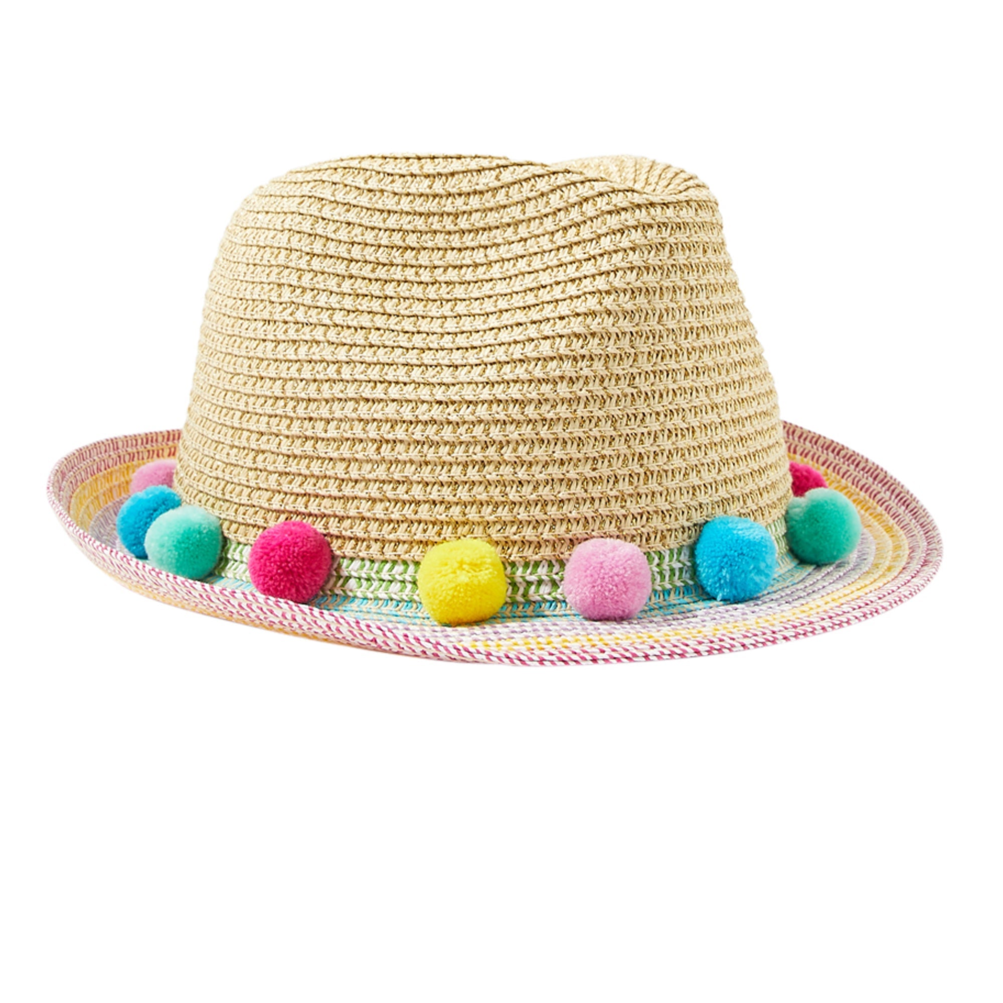 Rainbow Pom Trilby Hat