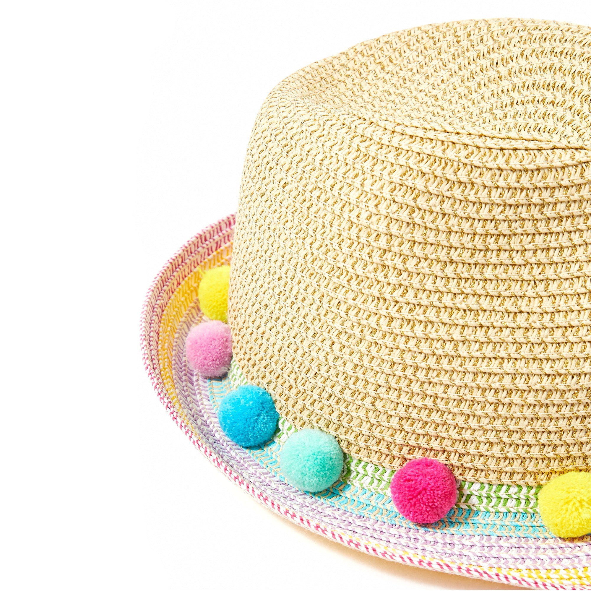 Rainbow Pom Trilby Hat