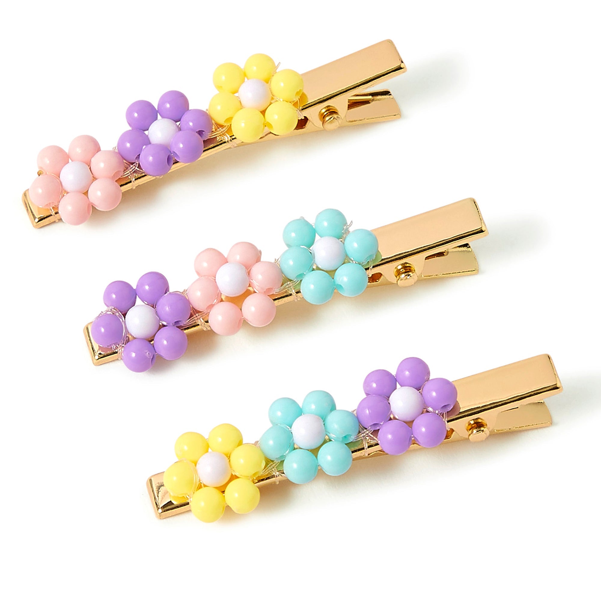 Accessorize London Pack Of 3 Beaded Flower Salon Clips