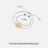 Accessorize London Women's Gold Filigree Charm Friendship Bracelet