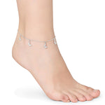 Accessorize London Women's Silver Pave Butterfly Anklet Jewellery