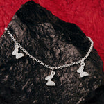 Accessorize London Women's Silver Pave Butterfly Anklet Jewellery