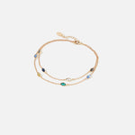 Accessorize London Women's pack of 2 Gems Chain Anklets Jewellery