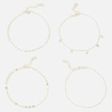 Accessorize London Women's Silver pack of 4 Circles Anklet jewellery
