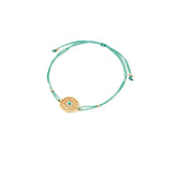 Accessorize London Women's Filigree Green Turq Stone Friendship Bracelet