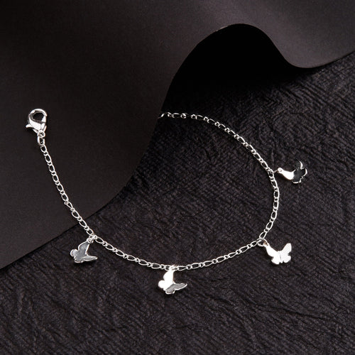 Accessorize London Women's Silver Butterfly Charms Bracelet