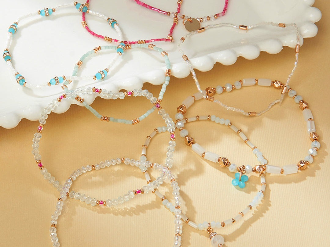 Accessorize London Women's Romatic Ramble Set of 9 Multi Stretch Bracelets