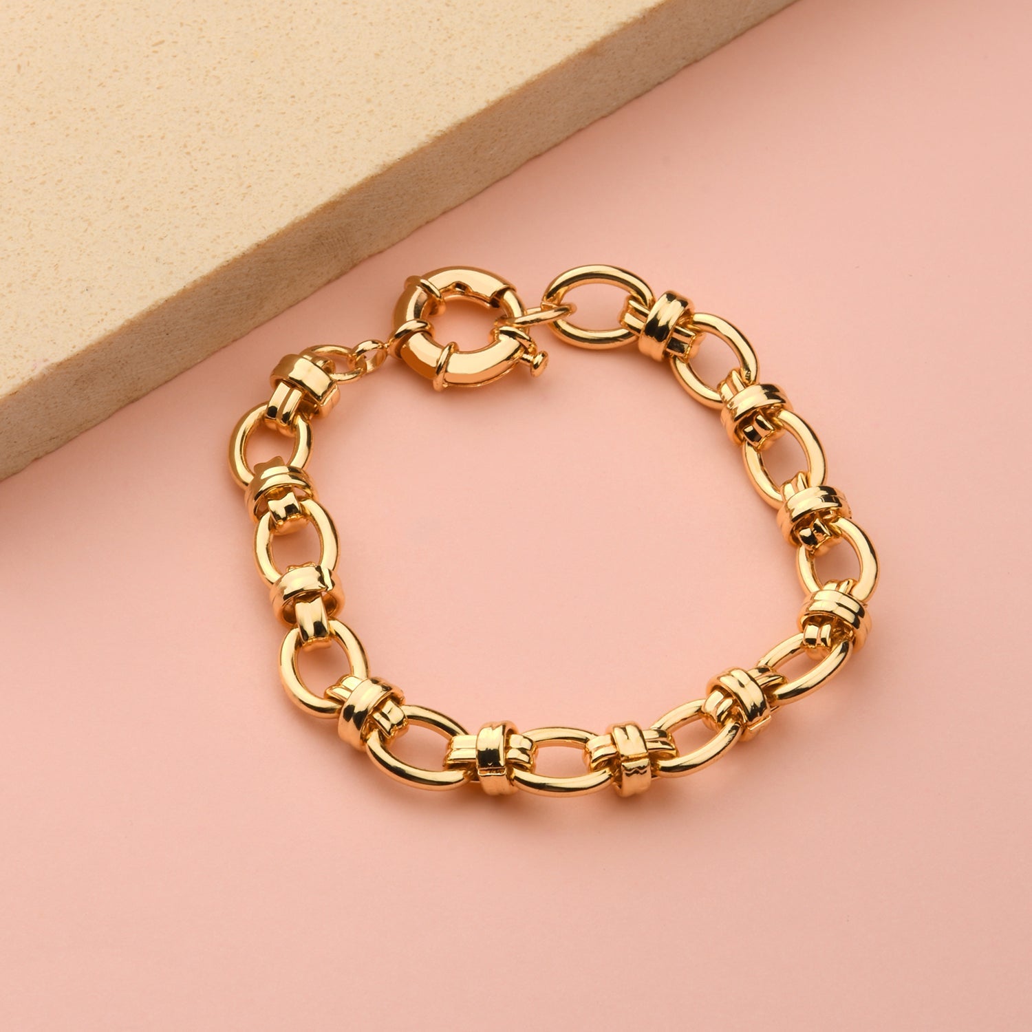 Accessorize London Women'S Gold Links & Chunky Clasp Bracelet