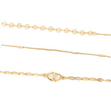 Accessorize London Women's Set Of 3 Heart Layered Chain Anklets