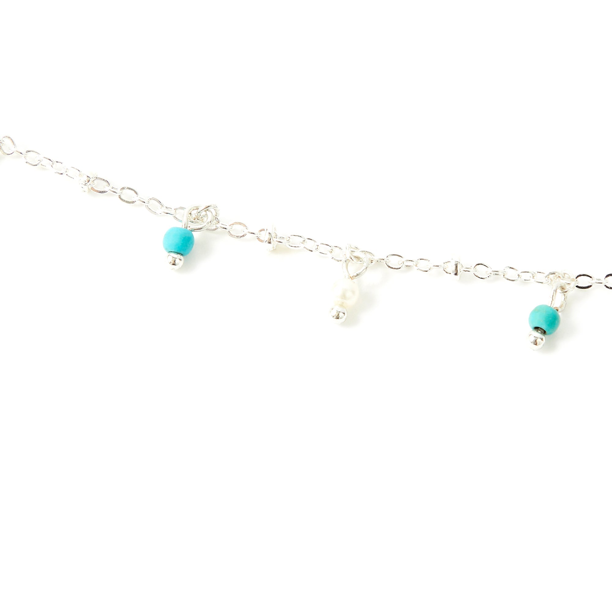 Accessorize London Women's Turq & Silver Disc Charmy Anklet