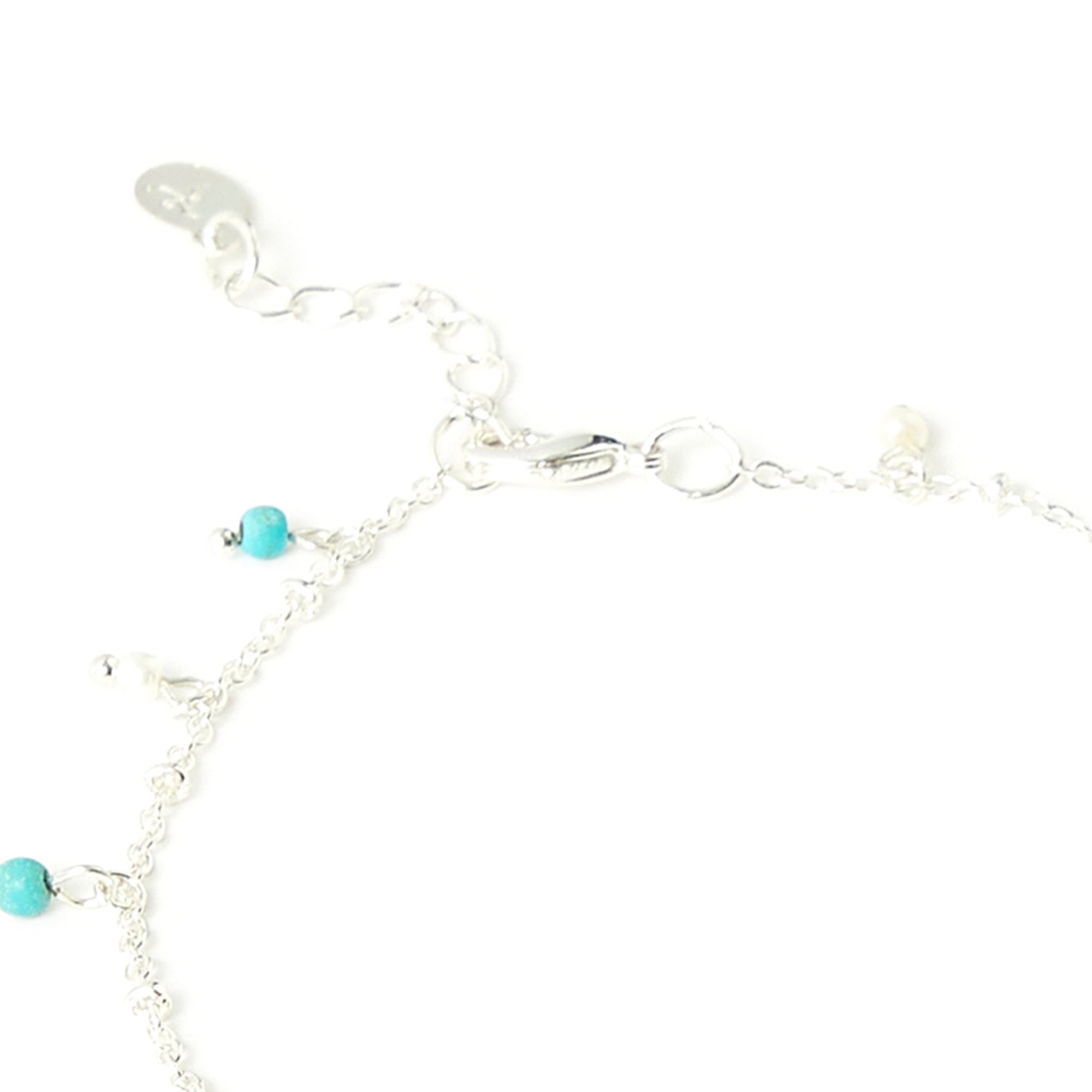 Accessorize London Women's Turq & Silver Disc Charmy Anklet