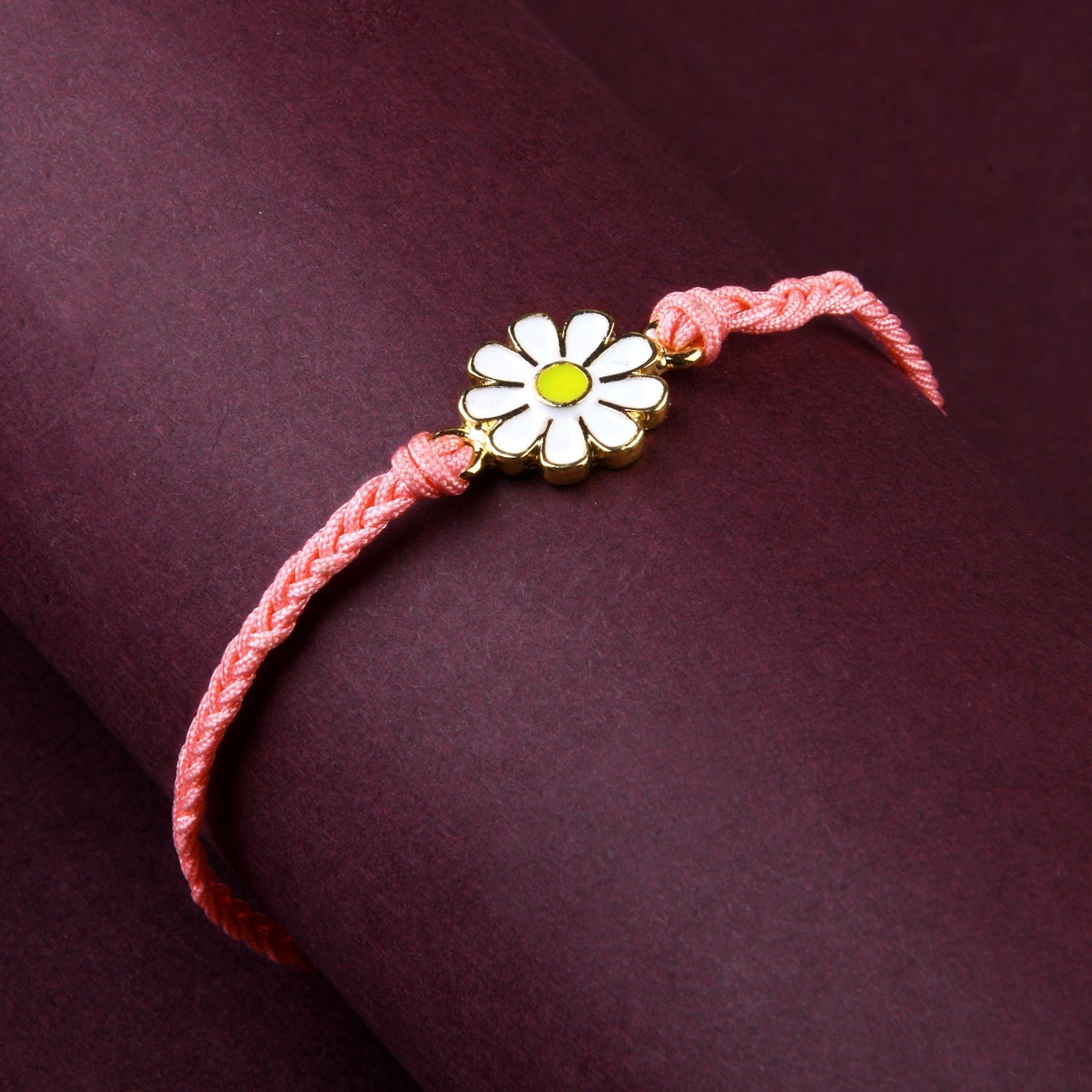 Accessorize London Women's Pink Flower Threaded Anklet