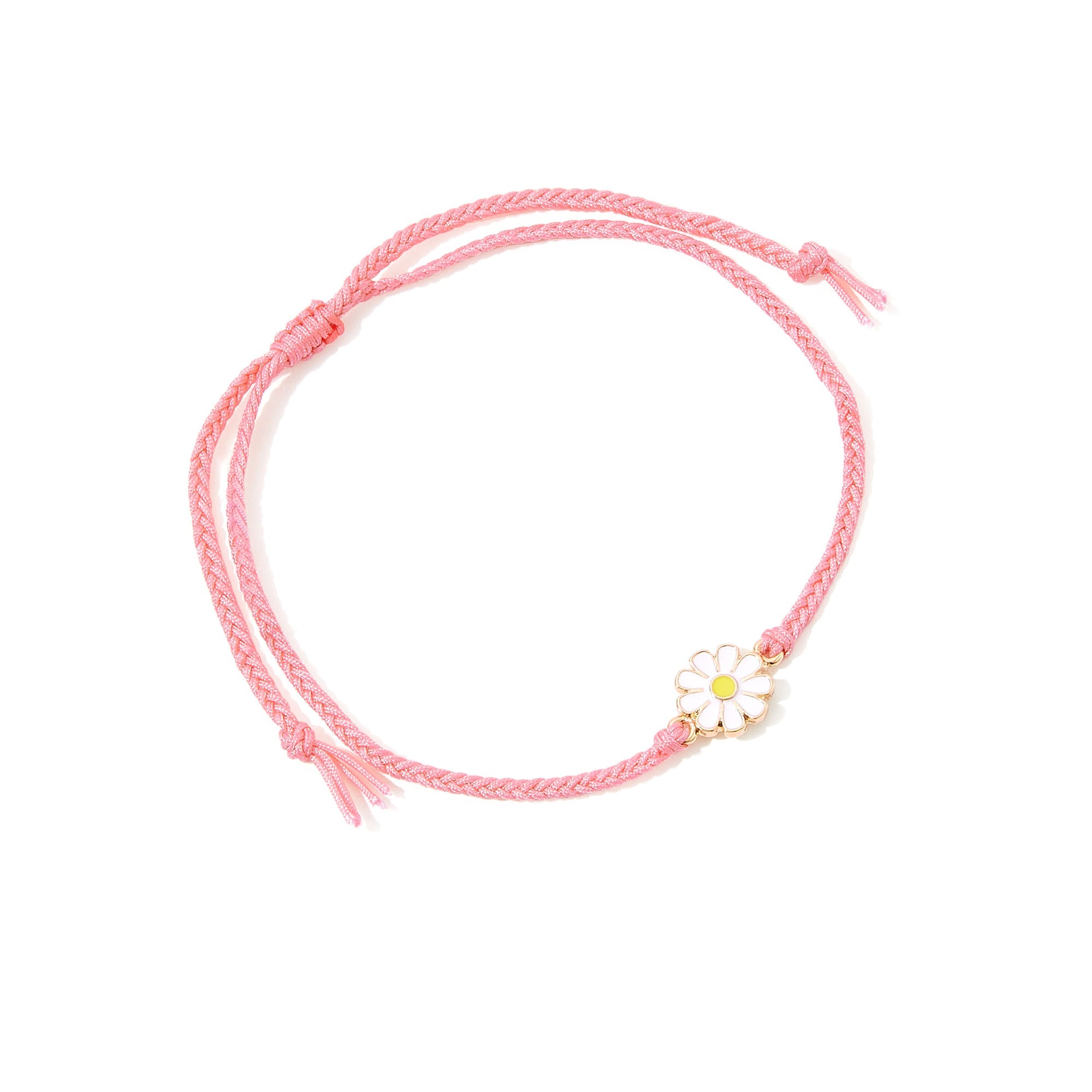 Accessorize London Women's Pink Flower Threaded Anklet