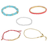 Accessorize London Women'S Multi Color Set Of 5 Beads Bracelet Pack