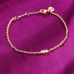 Real Gold Plated Sparkle Baguette Bracelet For Women By Accessorize London