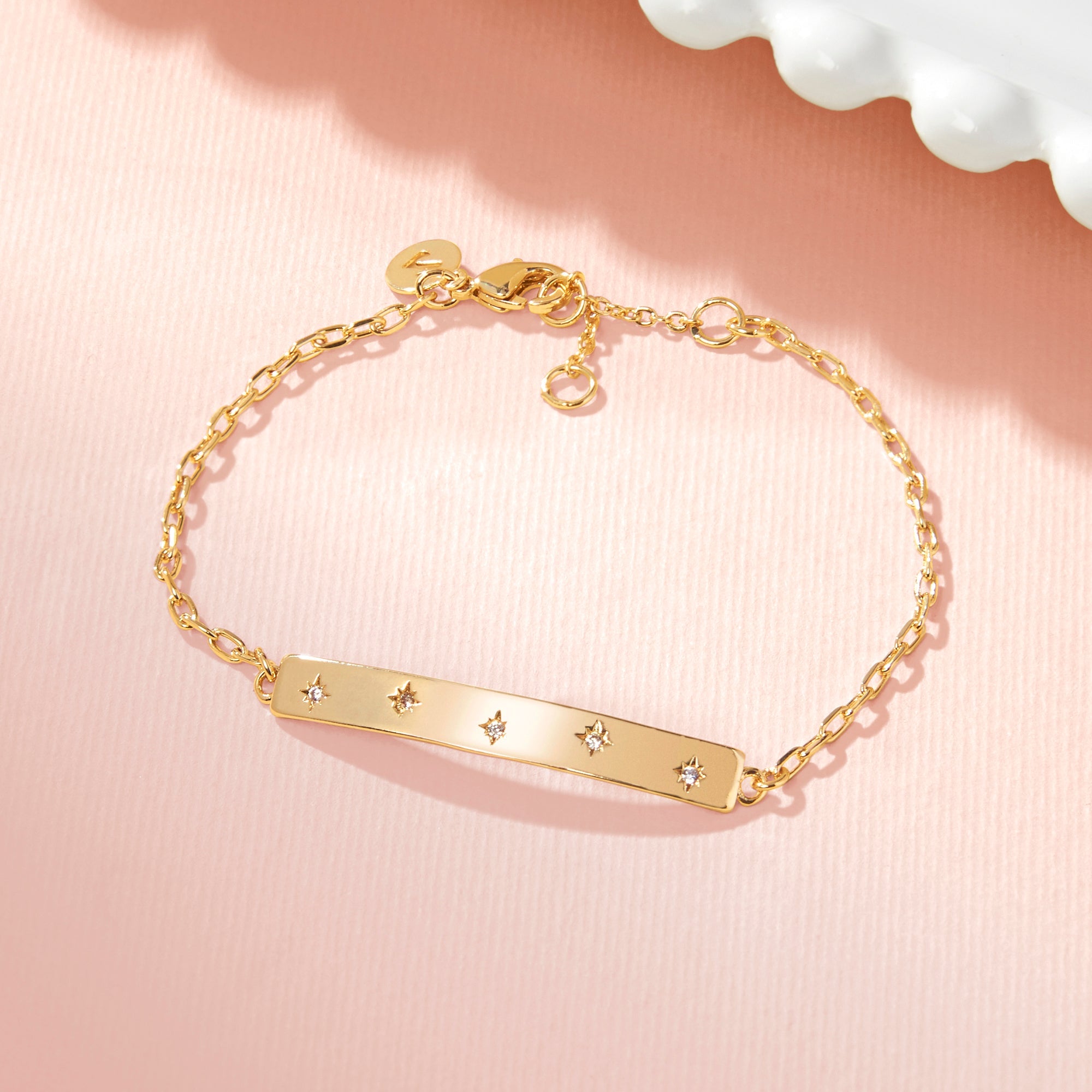 Real Gold Plated Sparkle Star Bar Bracelet For Women By Accessorize London