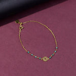 Real Gold Plated Beaded Heart Chakra Bracelet For Women By Accessorize London